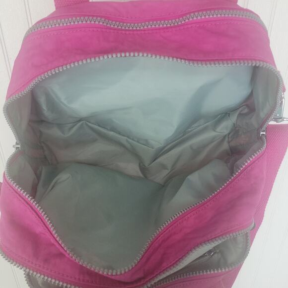 Kipling Bright Pink Nylon convertible Shoulder bag purse - Picture 9 of 9